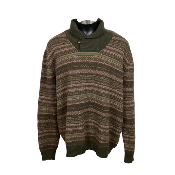 WoolrichFair Isle Wool Sweater Brown